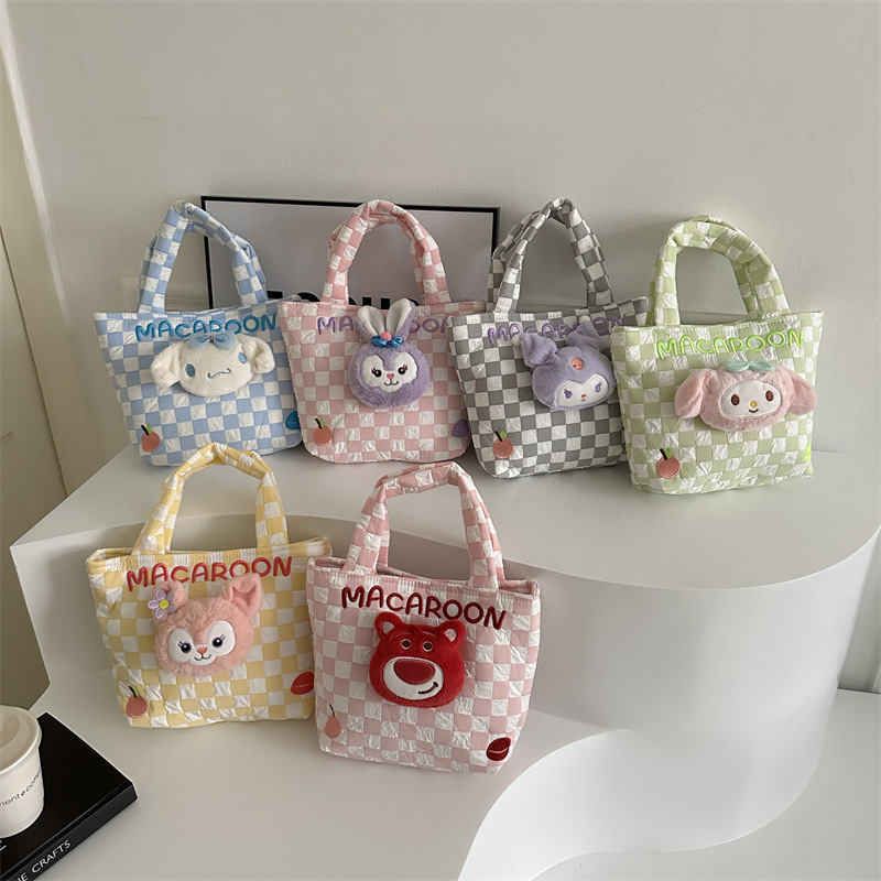 Top Selling Fashion Cartoon Plush Toy Bag Cartoon Puppy Bunny Plush Doll Handbag Small Bag Doll Bag