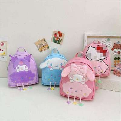 Wholesale Sanrioed Children's Backpack Cartoon Cute Kulomi KT Cat Cinnamon Dog Kindergarten Schoolbag Student Backpack