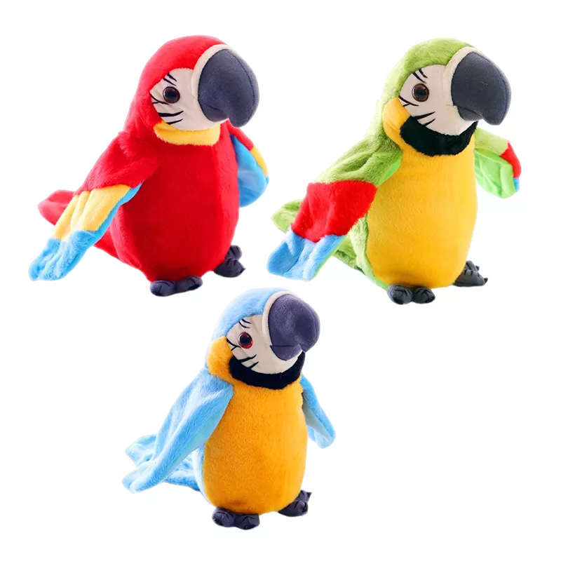 Hot Selling Electronic Talking Parrot Shaking Wings Imitate Talking Recording Parrot Bird Plush Toys