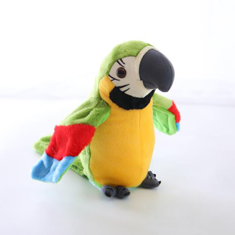 Hot Selling Electronic Talking Parrot Shaking Wings Imitate Talking Recording Parrot Bird Plush Toys