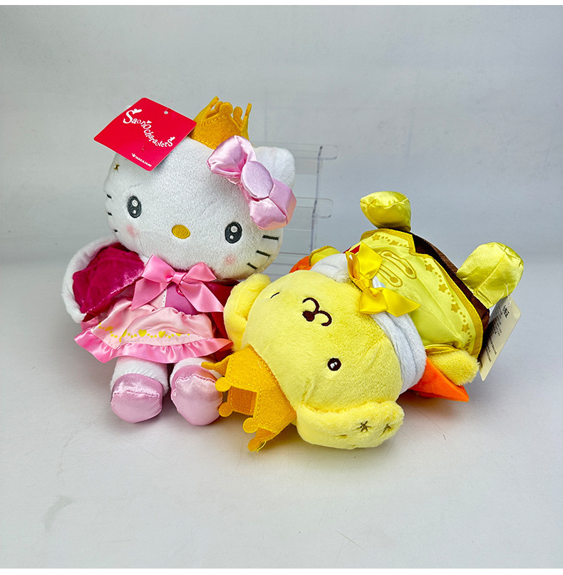 High Quality Cloak Senrio Princess HK KT Hallokitty Pluches Melodi Kulomi Pompom Prince Plush Valentines Girl's Kids Toys