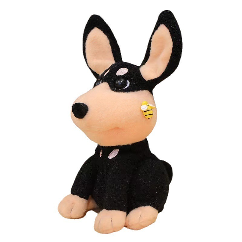 TK Popular Black Yellow Bee Dog Electric Plush Toys Kawaii Simulated Dog Toy Barking and Singing Puppy Christmas Dog Gift