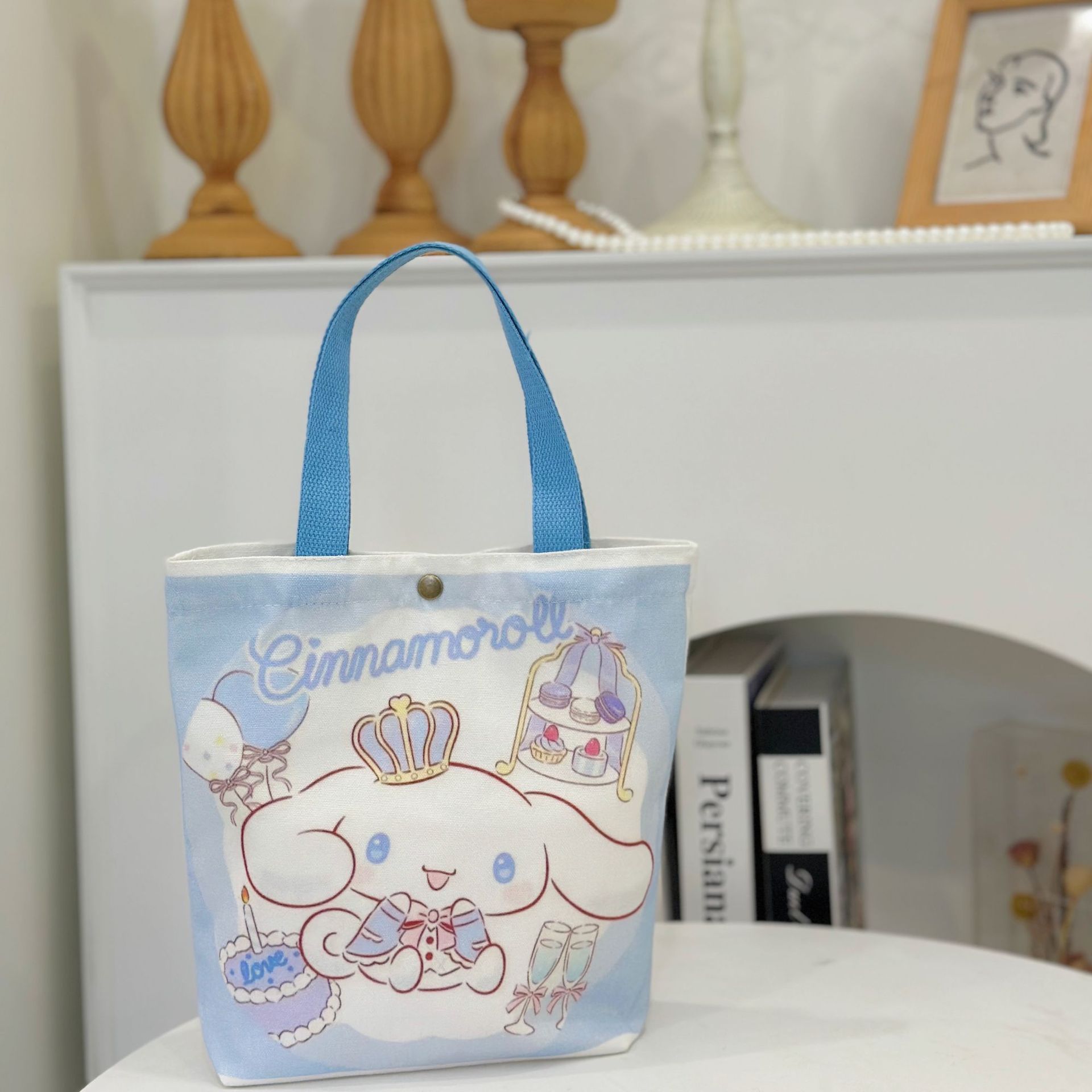 Hot Sale Sanrioed canvas bag Cartoon Cute Kulomi Melodi Cinnamon Dog Handbag Large Capacity Storage Bag Gift Bag