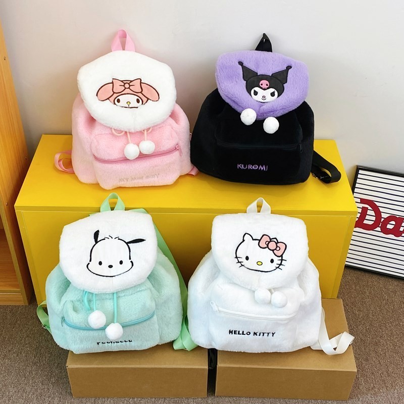 Top Selling Fashion Cute Cartoon Plush Shoulder Bag Kulomi Sanlio Melodi Doll Doll Shoulder Bag