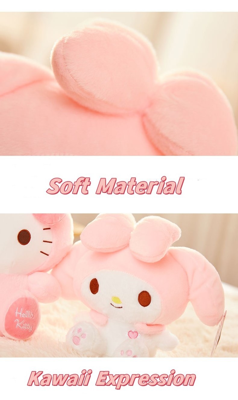 Wholesale New Design Pink Sanrioed Melodi Fluffy Plush Toy Adorable Rabbit KT Stuffed Animal Doll Kids' Accessories