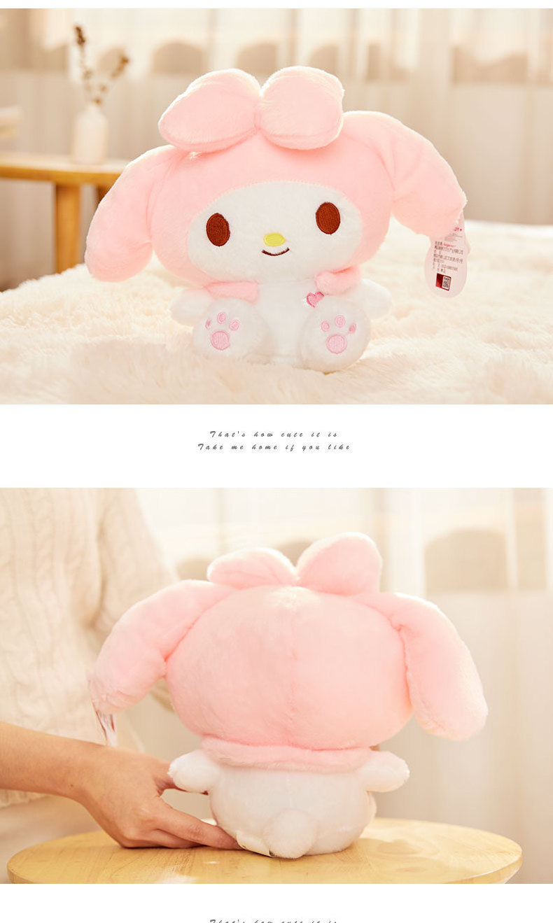 Wholesale New Design Pink Sanrioed Melodi Fluffy Plush Toy Adorable Rabbit KT Stuffed Animal Doll Kids' Accessories