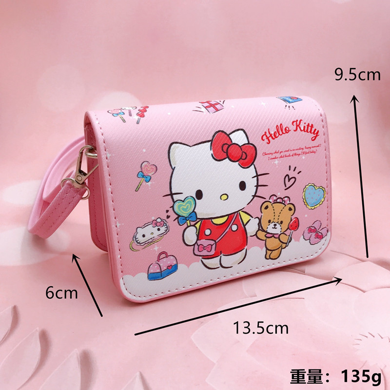 Cartoon Sanrioed Crossbody Bag Kulomi Cinnamon Dog Cat Magnetic Buckle Adjustable Shoulder Strap Coin Purse Money Bag