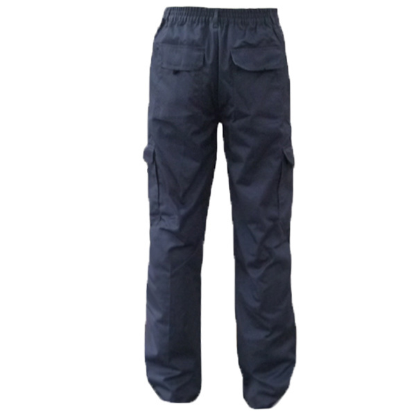 High quality slim fit twill cotton basic work navy blue men custom cargo six pocket pants