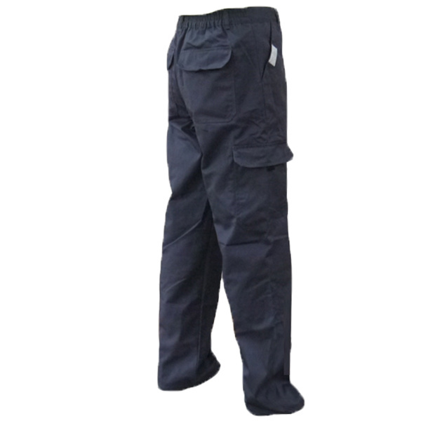 High quality slim fit twill cotton basic work navy blue men custom cargo six pocket pants