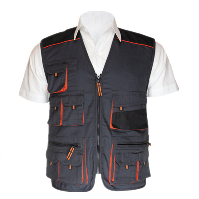 High quality vest multi pockets sleeveless vest safety working tool vest