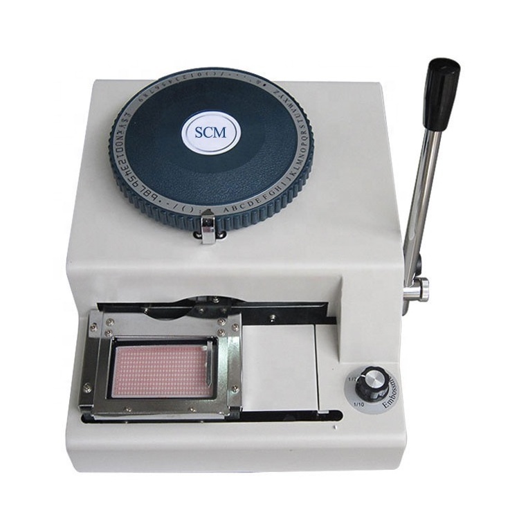 High Grade Desktop Manual Plastic PVC Card Embossing Machine For write Letter On the Plastic Card