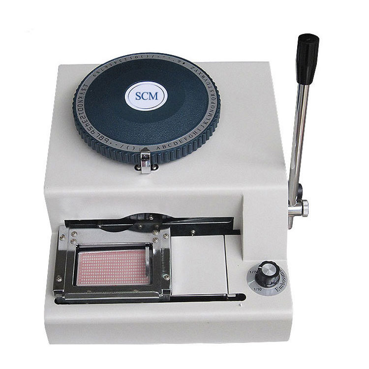 High Grade Desktop Manual Plastic PVC Card Embossing Machine For write Letter On the Plastic Card