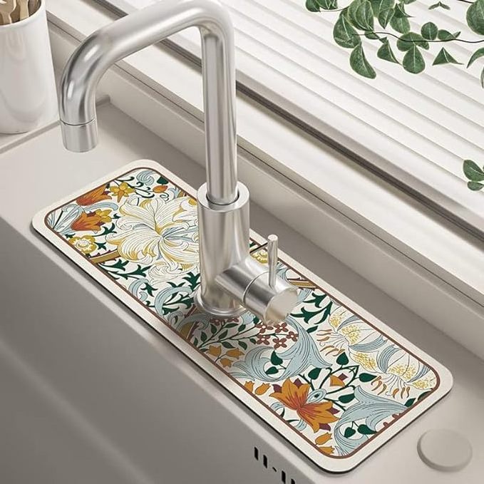 Kitchen Faucet Absorbent Mat Sink Splash Guard Sink Draining Pad Faucet Water Catcher Mat