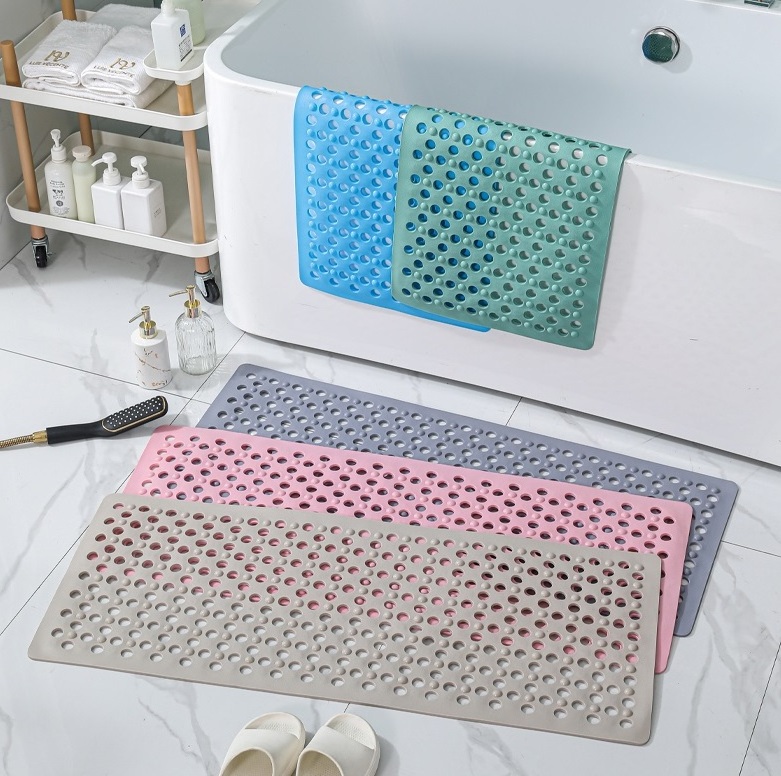 extra long shower mat bathtub non slip adhesive white mat shower silicone rubber shower mat