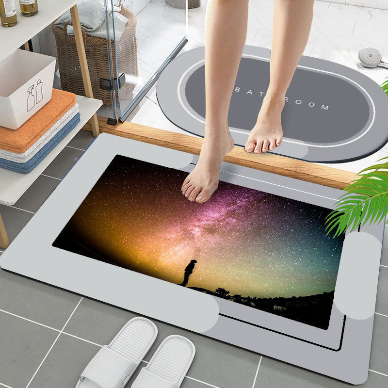 Custom Logo bathroom Bath Rug Sets Toilet floor mat Anti-slip absorbent mat carpets and rugs Diatomite bath mat