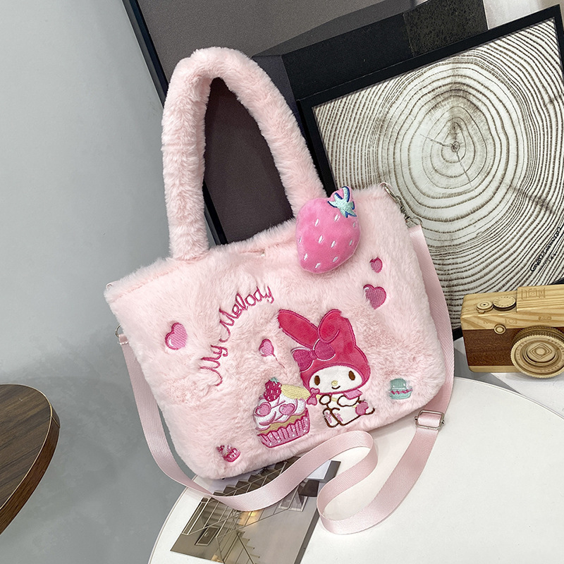 Kawaii Anime Tote Children Gifts 0-5 Years Bag Super Soft Plush Kitty Cross Crossbody Sling Bag Shoulder Bags Hello KT