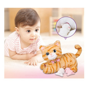 2024 New Meow Kitten Robot Cat Pet Toy Plush Dolls Walking and Barking Robot Cat Plush Cat Remote Control Kitten for Girls