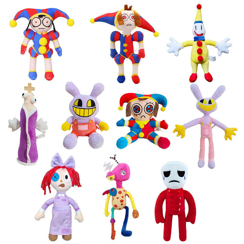 New Cute The Amazing Digital Circus Plush Dolls Jax Pomni Stuffed Xmas Toys UK The Amazing Digital Circus Plush Clown Toy