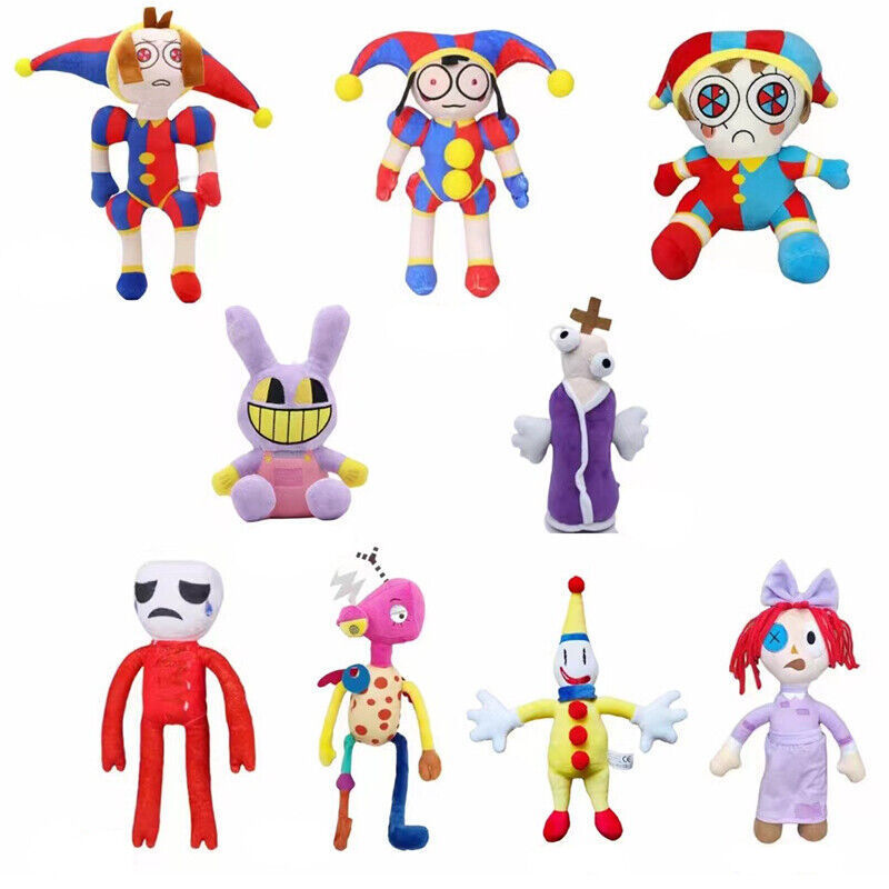 New Cute The Amazing Digital Circus Plush Dolls Jax Pomni Stuffed Xmas Toys UK The Amazing Digital Circus Plush Clown Toy