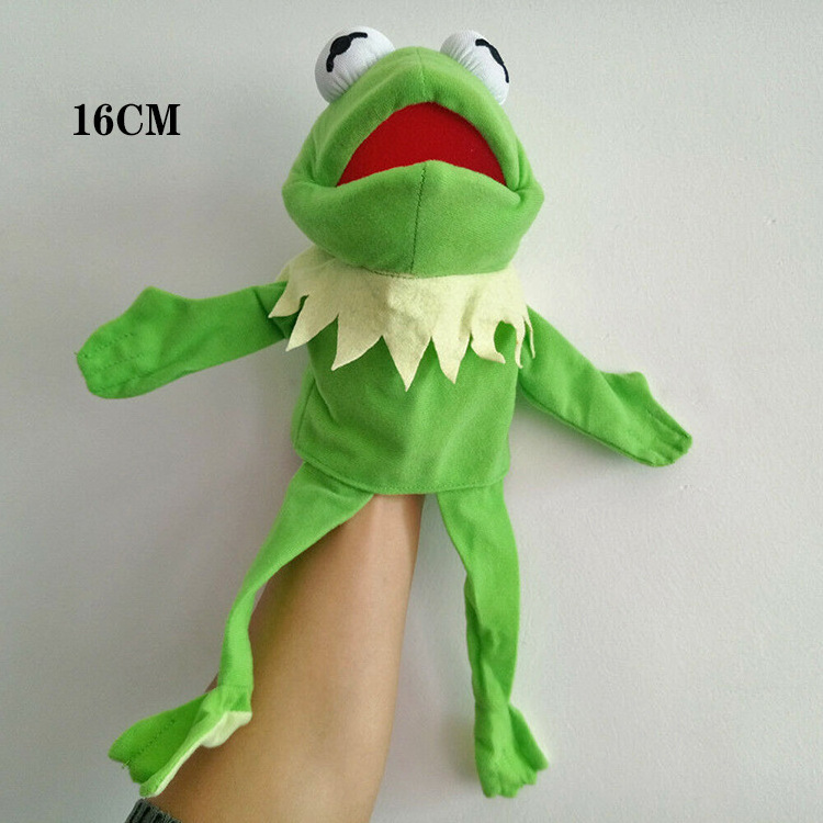 Stuffed Gift for Kids Friends cute Kermit Hand Puppet Green Bag with Ventilator PP Cotton Filled Doll Plush toy