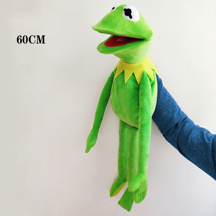 Stuffed Gift for Kids Friends cute Kermit Hand Puppet Green Bag with Ventilator PP Cotton Filled Doll Plush toy