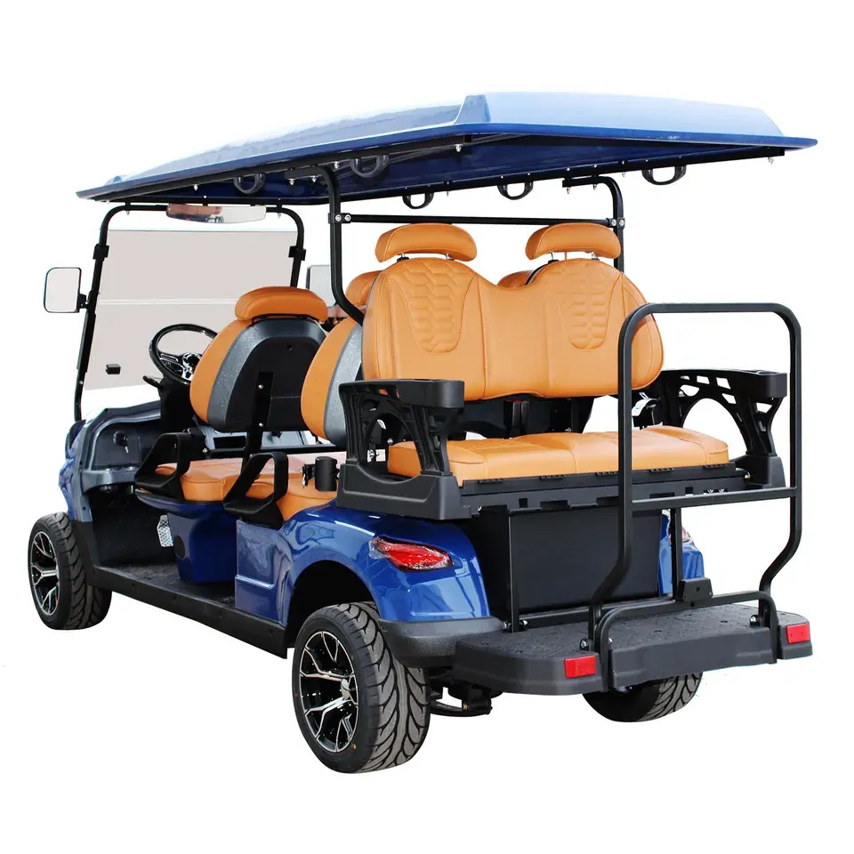 72V Lithium Battery 4KW/5KW/7KW AC Motor 4 Wheels Brake Front Disc Brake Electric 6 Passengers Lifted Golf Cart for Sale