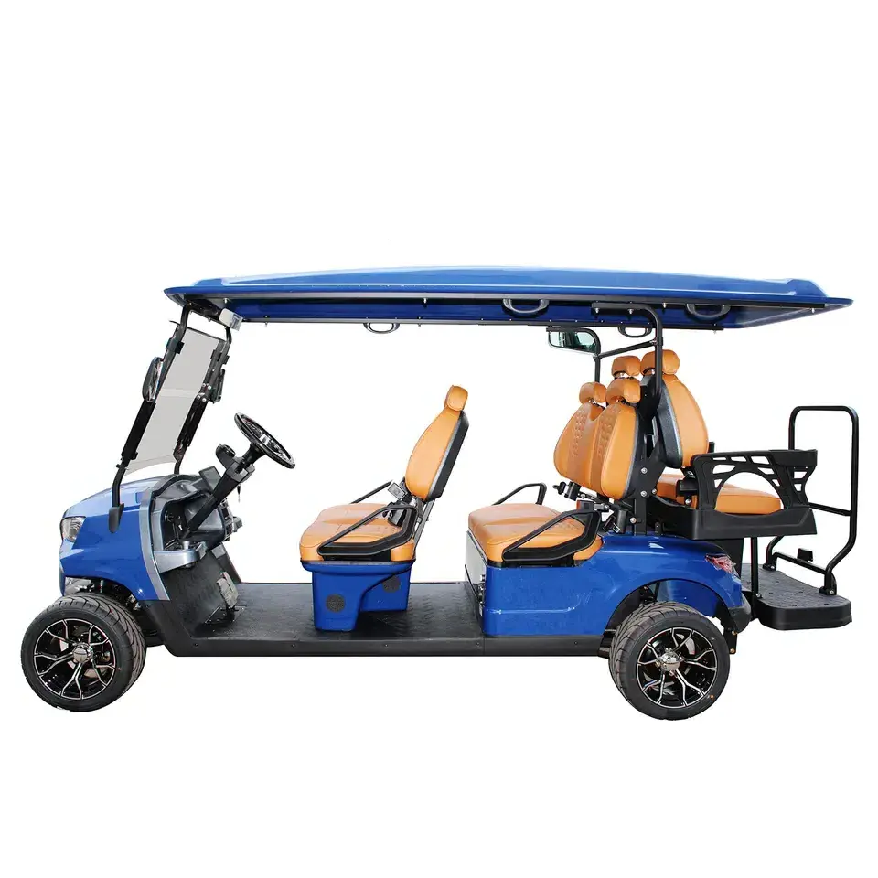 72V Lithium Battery 4KW/5KW/7KW AC Motor 4 Wheels Brake Front Disc Brake Electric 6 Passengers Lifted Golf Cart for Sale