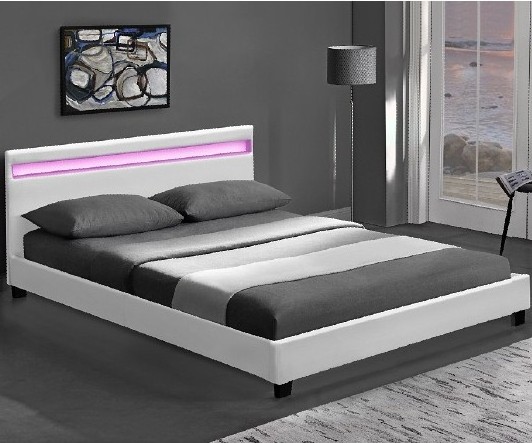 modern style king size faux PU leather bed headboard with Led light