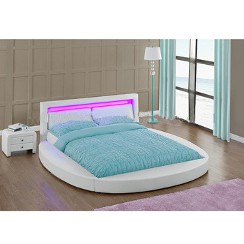 Round leather bed with LED light