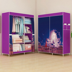 Simple cloth wardrobe modern economical simple fabric home assembly wardrobe