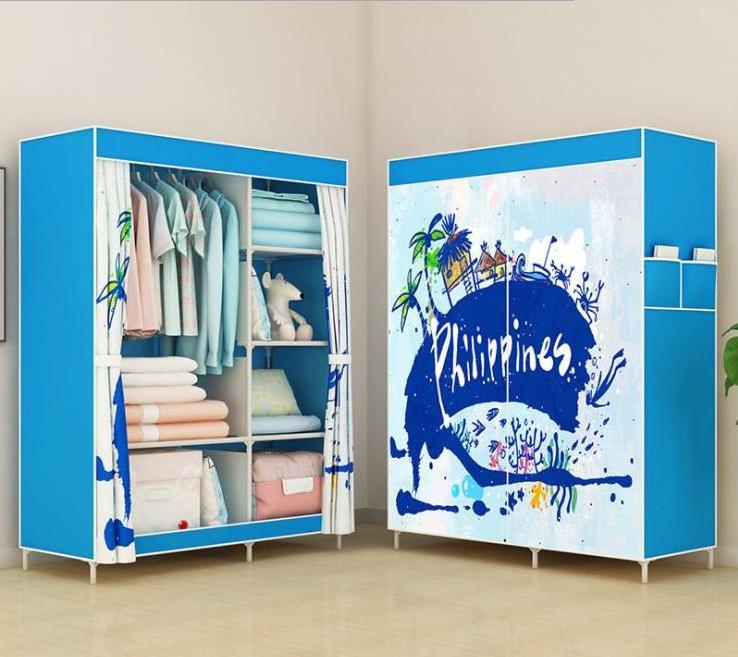 Simple cloth wardrobe modern economical simple fabric home assembly wardrobe