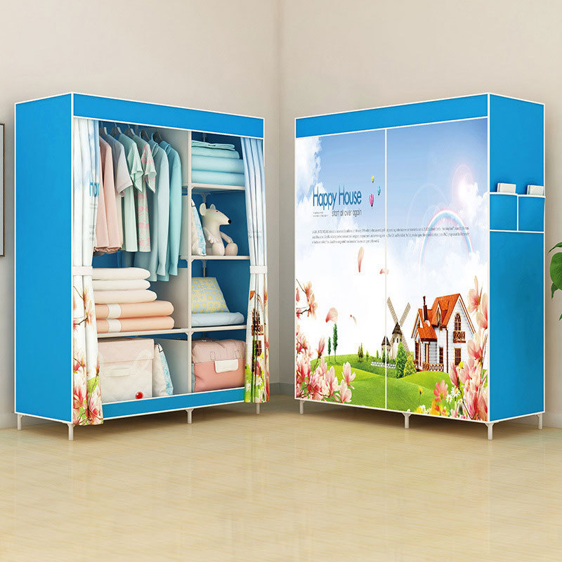 Simple cloth wardrobe modern economical simple fabric home assembly wardrobe