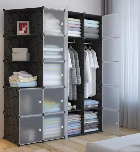 Simple storage cabinet Multi-functional wardrobe Wholesale shoe cabinet Plastic locker diy Assembled wardrobe