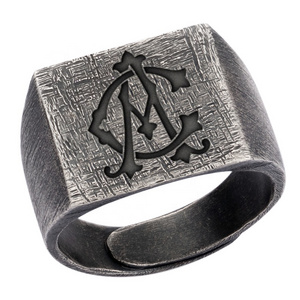 Custom Vintage Monogram Signet Letter Ring Customized Fashion Jewelry Personalised Sterling Silver Silver 925 Men's Rings