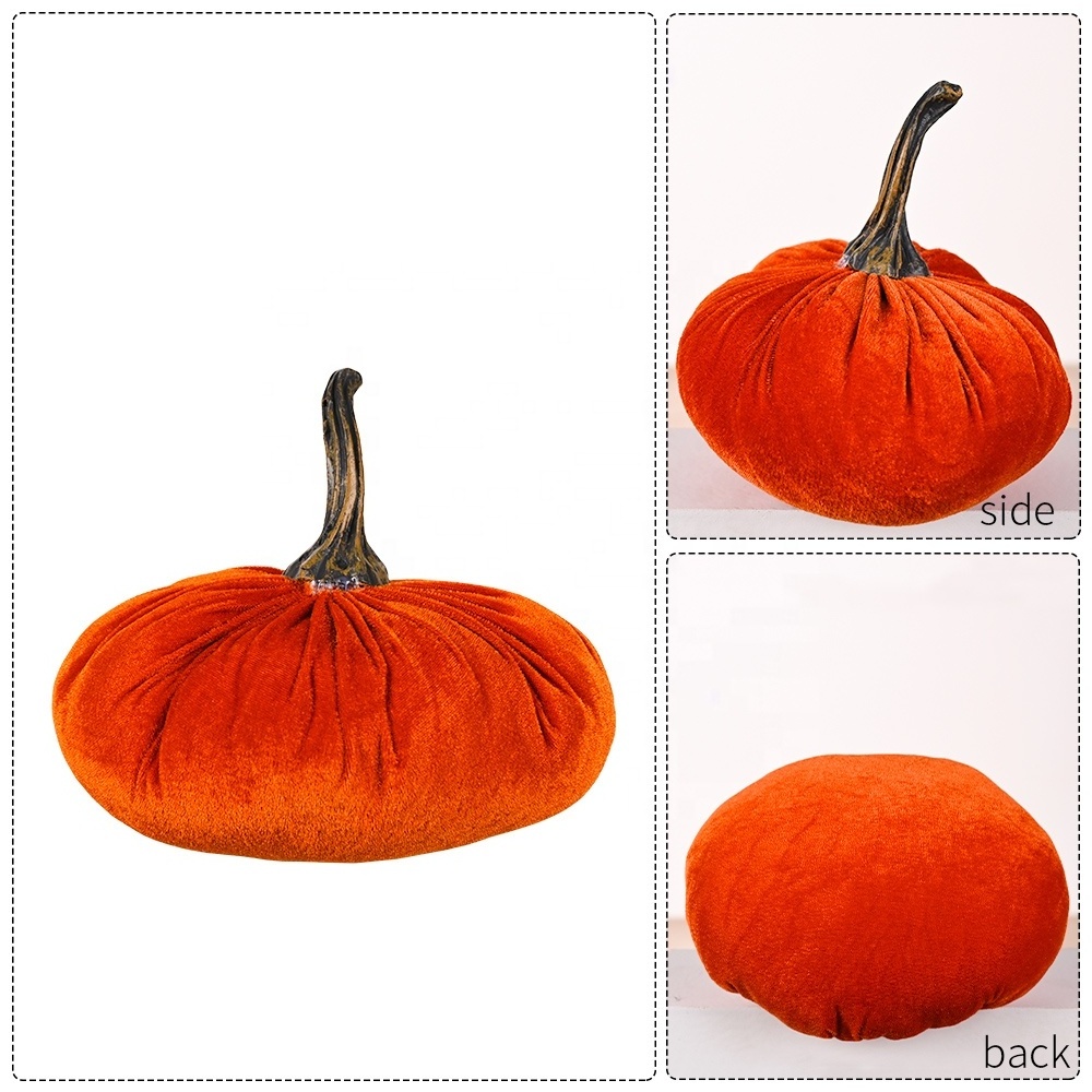 Factory Wholesale Fabric Pumpkins Foam for Table Centerpiece Mantel Kitchen Decoration