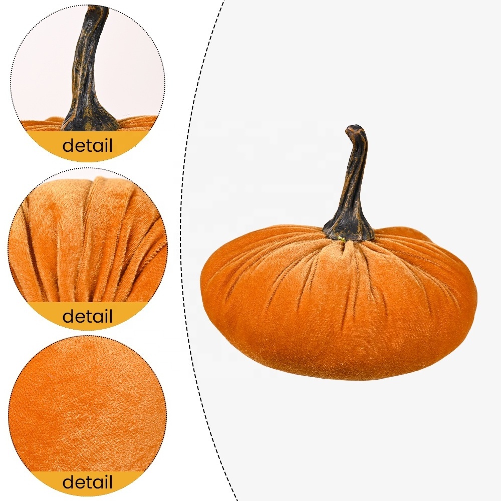 Factory Wholesale Fabric Pumpkins Foam for Table Centerpiece Mantel Kitchen Decoration