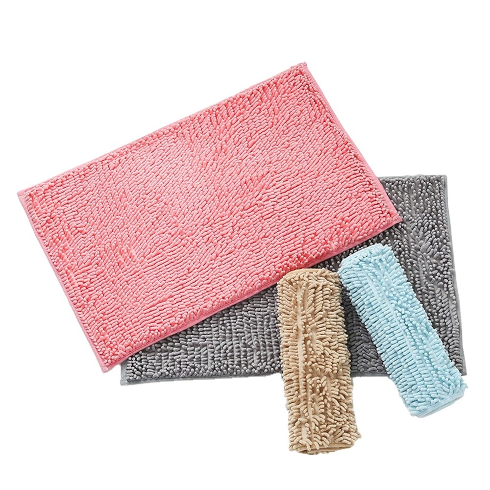 Microfiber Bath Rugs Bathroom Shower Rug Washable AntiSlip Soft Microfiber Chenille Floor Bath Mat