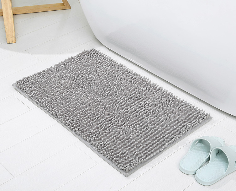 Microfiber Bath Rugs Bathroom Shower Rug Washable AntiSlip Soft Microfiber Chenille Floor Bath Mat