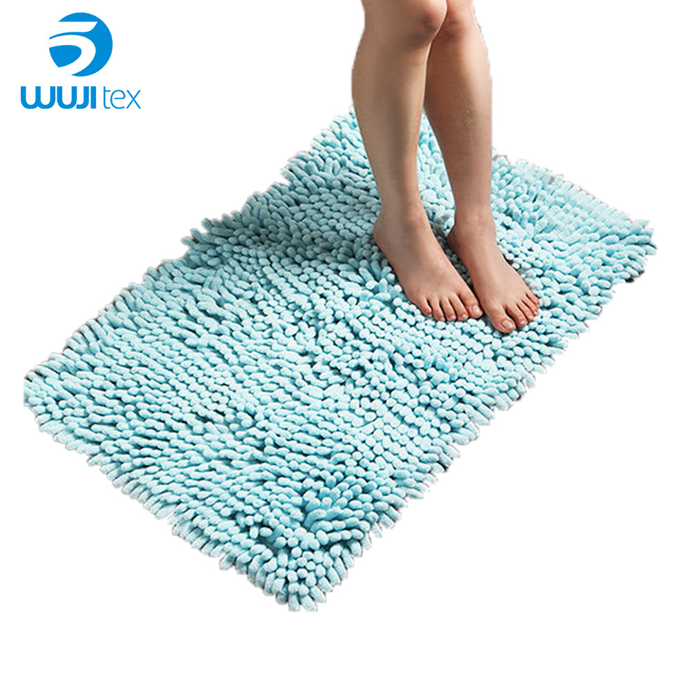 Microfiber Bath Rugs Bathroom Shower Rug Washable AntiSlip Soft Microfiber Chenille Floor Bath Mat