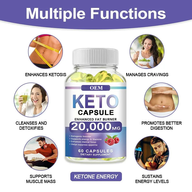 OEM/ODM/OBM Hot Selling Plant Extract Keto Slimming Capsules Organic Vegan Keto BHB Capsules Immune Detox Diet Slim Supplement