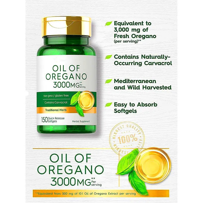 OEM/ODM/OBM 100% Pure Natural Organic Oregano Oil Capsules Non-GMO And Gluten Free Oregano Oil Softgel Capsules Immune Booster