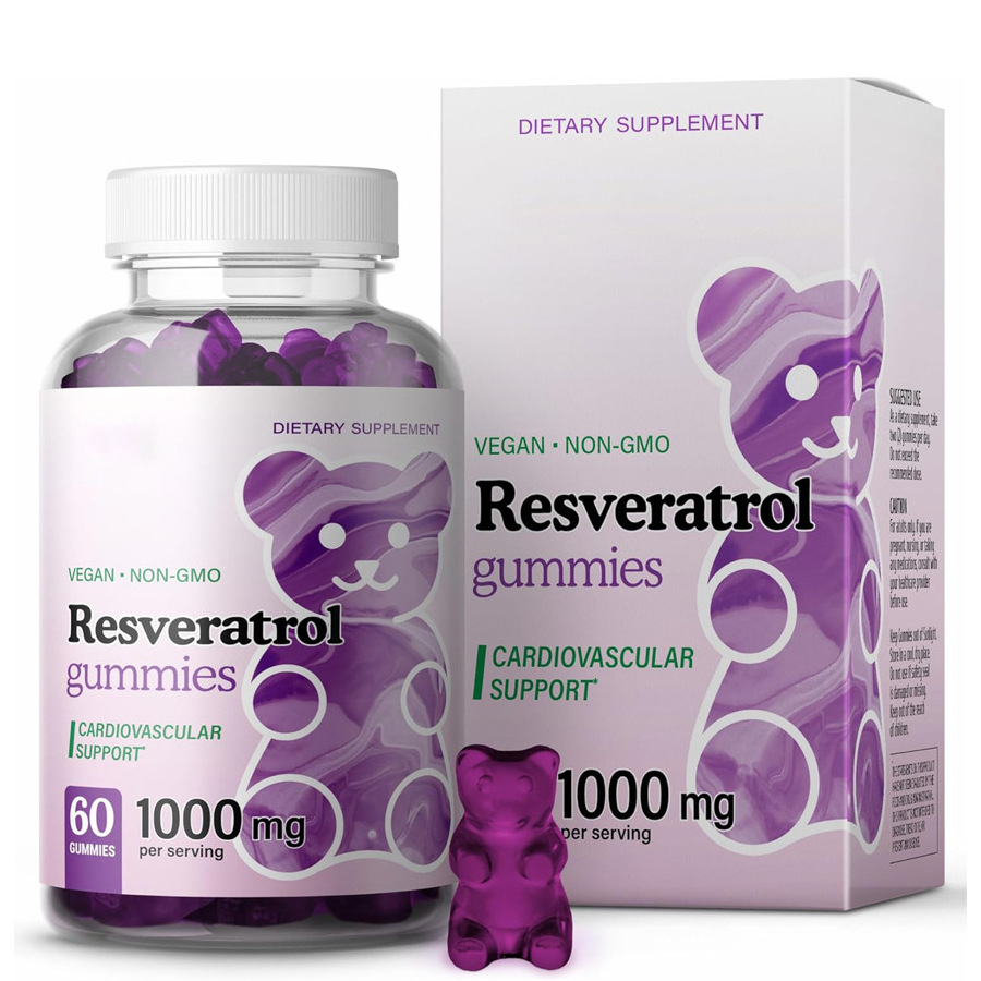 OEM Resveratrol 1000mg Gummies Natural Supplement Against Aging Antioxidant Support For Immune System