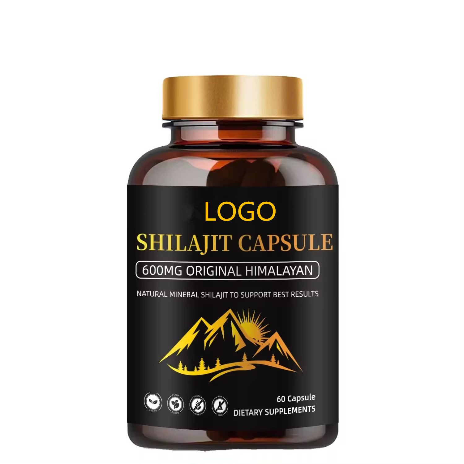 Factory Oem Shilajit Capsule Himalayan Shilajit Resin 85 Minerals Brain Support Enhance Male Strength Shilajit Extract Capsules