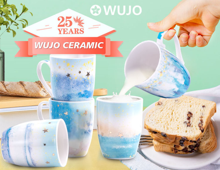 WUJO Customized Ceramic Coffee Mug 11oz Coffe Taza Tazas De Cafe Ceramic