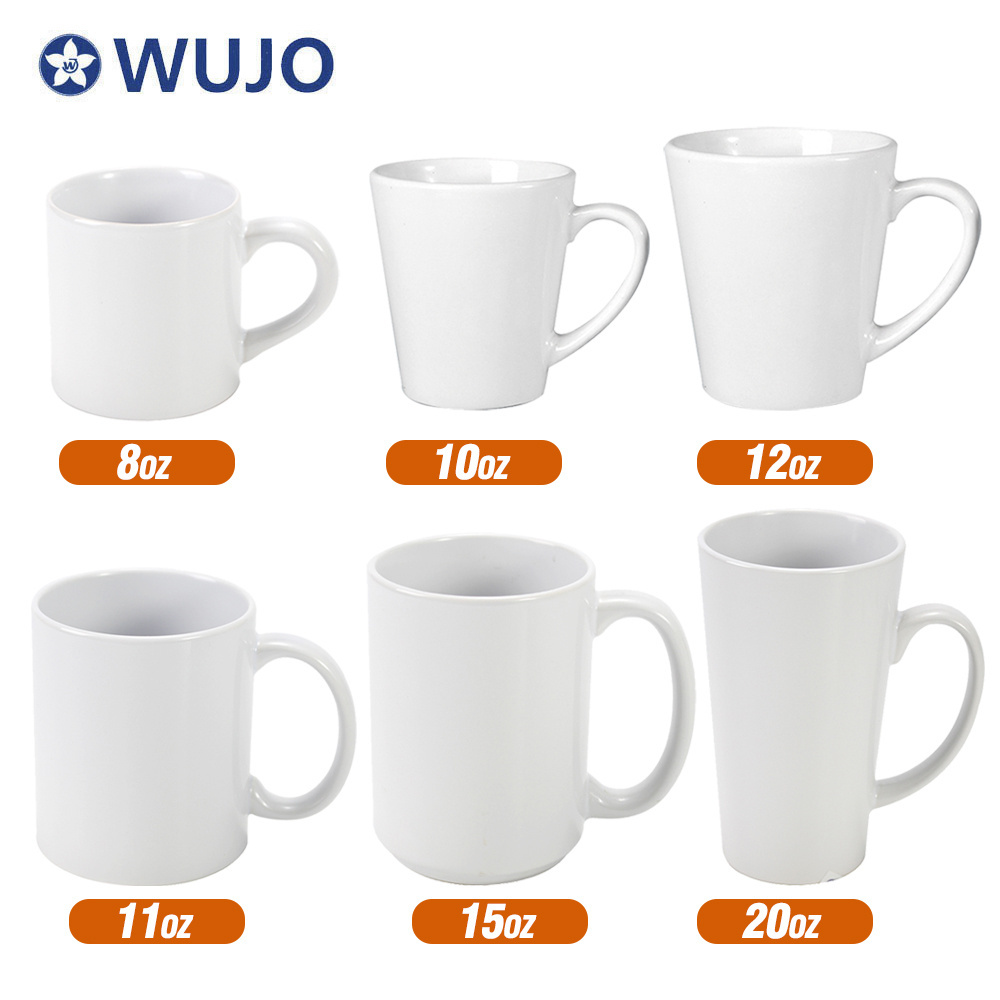 WUJO 11oz AAA Grade Sublimation Blanks Cups Modern Ceramic Mug Sublimation Mug