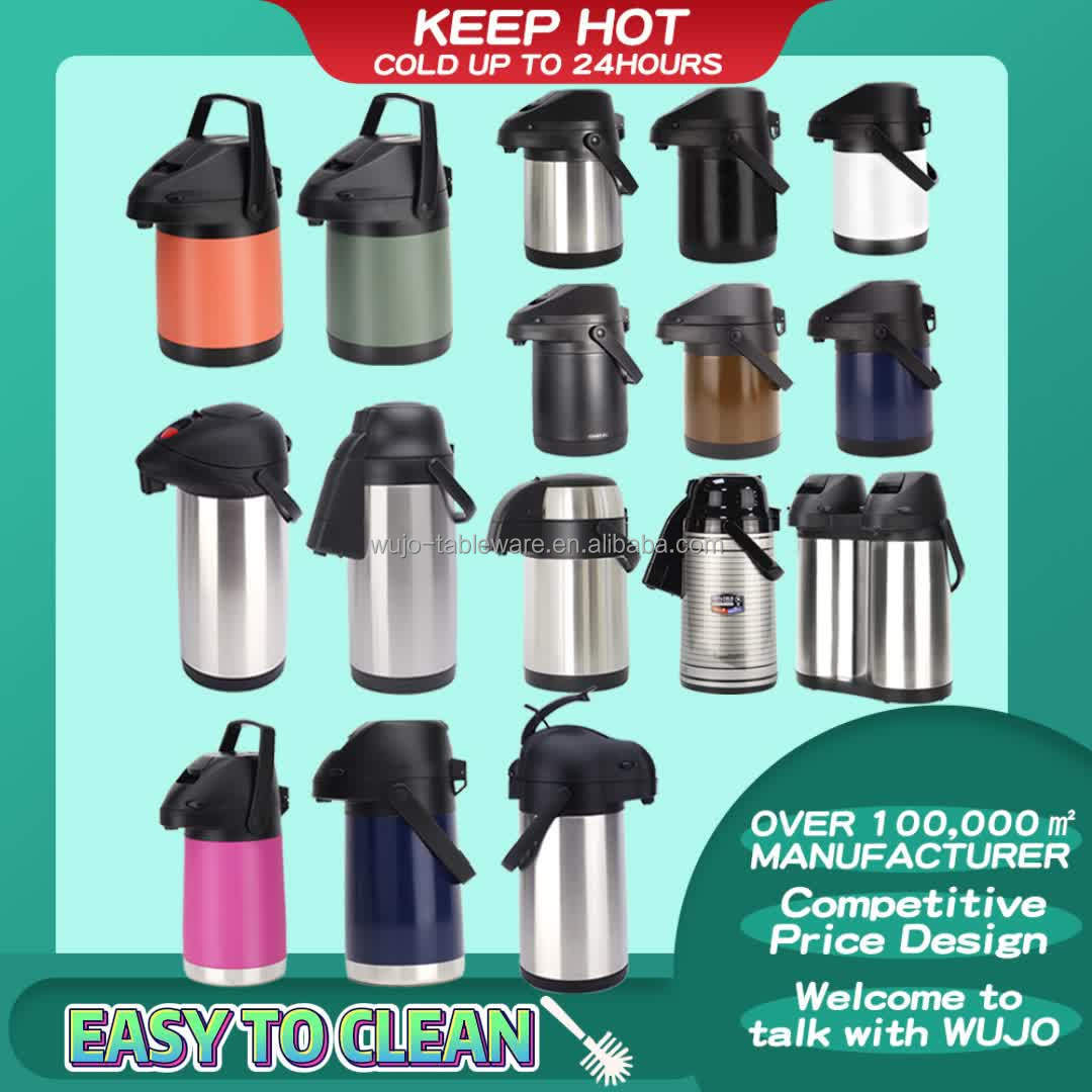 5L  3L 2.5L Black Double Wall Stainless Steel Coffee Thermos / Vacuum Flask / Airpot / Carafe