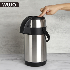 WUJO 2.5L 3L 3.5L 4L 5L High Quality Press Pump Airpot Termos 304 Double Wall Stainless Steel Thermos Bottle