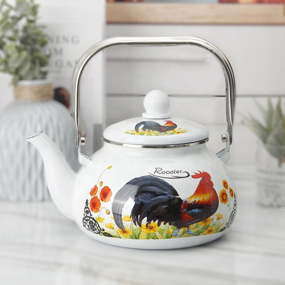 China Large Enamelware Factory High Quality Kettle Enamel Coffee Tea pot for South American Market