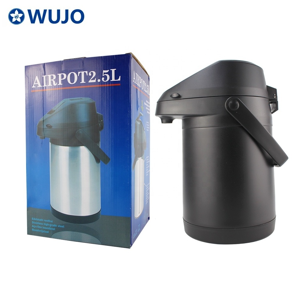 201 / 304 double wall silver thermal carafe coffee thermos vacuum thermal stainless steel airpot with pump dispenser