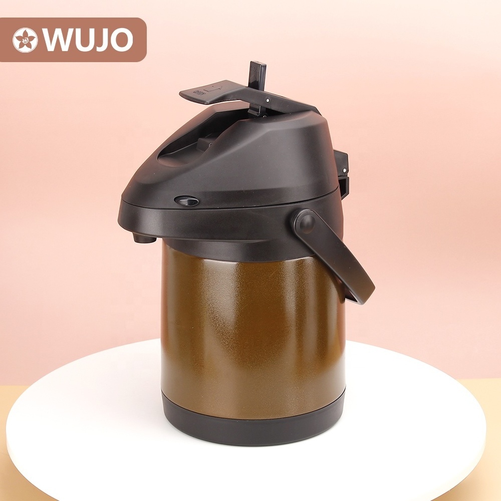 WUJO Hot Sell Customized Classic Paraguay Brazil Hot Cold Flask Thermos Thermal Carafe Coffee Airpot Coffee Dispenser with Pump